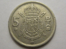 Іспанія Испания ^/--/^ Испания 5 песет 1975  (1977) года 38435 ^_^^^ Іспанія 5 песет 1975 (1977) року 38435 - фото фото фото