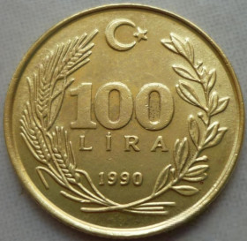 Туреччина Турция ^/--/^ Турция 100 лир 1990 состояние ^_^^^ Туреччина 100 лір 1990 стан - фото фото фото
