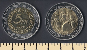 Швейцарія Швейцария ^/--/^ Швейцария 5 франков 2000 ^_^^^ Швейцарія 5 франків 2000 - фото фото фото