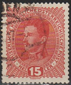 Австрія Австрия ^/--/^ 1917 - Австрія - Кайзер Карл І 15 Мі.221 _гаш ^_^^^ 1917 - Австрия - Кайзер Карл I 15 Ми.221 _гаш - фото фото фото