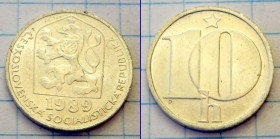 Чехословаччина Чехословакия ^/--/^ Чехия 10 геллеров 1989 ^_^^^ Чехія 10 геллерів 1989 - фото фото фото