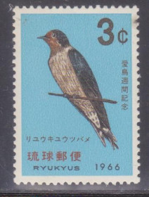 Японія Япония ^/--/^ Рюкю 1966 ПЕВЧАЯ ПТИЦА Hirundo tahitica ОРНИТОЛОГИЯ ФАУНА ОХРАНА ПРИРОДЫ ЭНДЕМИКИ Mi.172** MNH ^_^^^ Рюкю 1966 ПІВЧА ПТІЦЯ Hirundo tahitica ОРНИТОЛОГІЯ ФАУНА ОХОРОНА ПРИРОДИ ЕНДЕМІКИ Mi.172** MNH - фото фото фото