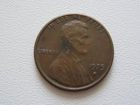 Обігові Обиходные ^/--/^ США 1 цент 1975 года D #9555 ^_^^^ США 1 цент 1975 D #9555 - фото фото фото