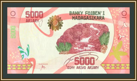 Мадагаскар Мадагаскар ^/--/^ Мадагаскар 5000 ариари 2017 P-102  (102 /--/ a) UNC ^_^^^ Мадагаскар 5000 аріарі 2017 P-102 (102 /--/ a) UNC - фото фото фото