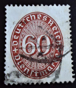 Веймарська республіка Веймарская республика ^/--/^ Германия  1927  г. № 122 гашеная ^_^^^ Німеччина 1927 р. No 122 гашена - фото фото фото