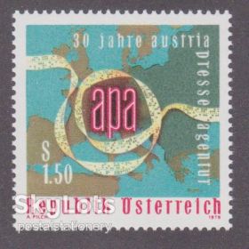 Австрія Австрия ^/--/^ Австрия 1976 АГЕНТСТВО ПЕЧАТИ APA 30 ЛЕТ ПРЕССА ПЕЧАТЬ ПЕРИОДИКА ТЕЛЕТАЙП ЛЕНТА КАРТА Mi.1533** ^_^^^ Австрія 1976 АГЕНТСТВО ПЕЧАТИ APA 30 РОКІВ ПЕРІОДИКА ТЕЛЕТАЙП ЛЕНТА КАРТА Mi.1533 - фото фото фото