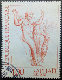 Франція Франция ^/--/^ Франция 1983 500 лет со дня рождения Рафаэля, гашеная  (КЦ=1 евро) ^_^^^ Франція 1983 500 років від дня народження Рафаеля, гашена (КЦ = 1 євро) - фото фото фото