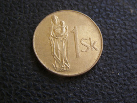 Словаччина Словакия ^/--/^ 1 крона Словакия 1993 г ^_^^^ 1 крона Словаччина 1993 - фото фото фото