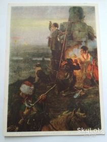 Інше Другое ^/--/^ Открытка Тревога Сигнальные огни Крушевский 1961 ^_^^^ Листівка Тривога Сигнальні вогні Крушевський 1961 - фото фото фото