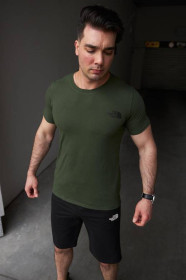 Шорти Шорты ^/--/^ Комплект мужской TNF: футболка хаки + шорты черные ^_^^^ Комплект чоловічої TNF: футболка хакі + шорти чорні - фото фото фото