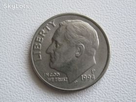 Обігові Обиходные ^/--/^ США 1 дайм (10 центов) 1994 года P #20269 ^_^^^ США 1 дайм (10 центів) 1994 року P #20269 - фото фото фото
