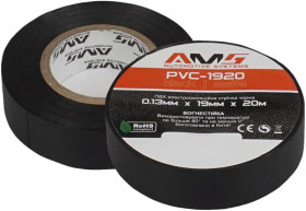 Кабелі та перехідники Кабели и переходники ^/--/^ Изолент AMS PVC-1920 матовый 0.13 /--/ x /--/ 19; 20 /--/ м черная ПВХ (0+80 /--/ C) цена за 1 шт ^_^^^ Ізолент AMS PVC-1920 матовий 0.13 /--/ x /--/ 19; 20 /--/ м чорна ПВХ (0+80 /--/ C) ціна за 1 шт - фото фото фото