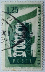 Італія, Ватикан Италия, Ватикан ^/--/^ Италия 1956 Европа Септ, 25 /--/ L, гашеная ^_^^^ Італія 1956 Європа Септ, 25 /--/ L, гашена - фото фото фото