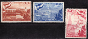 СРСР - СССР - ^/--/^ СССР. 10 лет каналу Москва-Волга *  1947 г. ^_^^^ СРСР. 10 років каналу Москва-Волга 1947 р. - фото фото фото