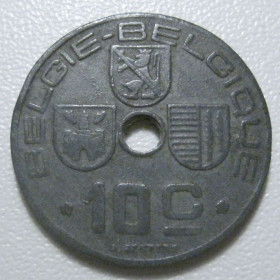 Бельгія Бельгия ^/--/^ Бельгія 10 сантимів 1941 року Belgie - Belgique 42194 ^_^^^ Бельгия 10 сантимов 1941 года Belgie - Belgique 42194 - фото фото фото