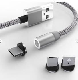 Кабелі Кабели ^/--/^ Кабель магнітний Magnet 3 /--/ в /--/ 1 Lightning/Micro USB//Type-C 1 /--/ м silver ^_^^^ Кабель магнитный Magnet 3 /--/ в /--/ 1 Lightning/Micro USB//Type-C 1 /--/ м silver - фото фото фото