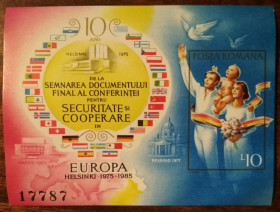 Румунія Румыния ^/--/^ Румыния 10 лет Европейской конференции по безопасности и сотрудничеству 1985 ^_^^^ Румунія 10 років Європейської конференції з безпеки і співробітництва 1985 - фото фото фото