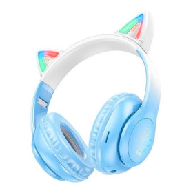 Навушники, гарнітури Наушники, гарнитуры ^/--/^ Навушники Bluetooth бездротові Hoco W /--/ 42 Cat ear накладні з мікрофоном, підсвіткою та слотом під карт ^_^^^ Наушники Bluetooth беспроводные Hoco W /--/ 42 Cat ear накладные с микрофоном, подсветкой и слотом под карт - фото фото фото