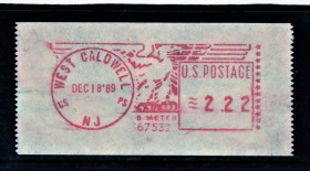 Північна Америка Северная Америка ^/--/^ ZA 1989 США  Франкотип West Caldwell ^_^^^ 1989 ф Франкотип West Caldwell - фото фото фото