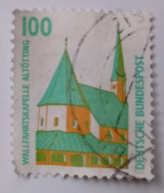 НДР, ФРН ГДР, ФРГ ^/--/^ Германия 1989 Часовня, гашеная ^_^^^ Німеччина 1989 Каплиця, гашена - фото фото фото