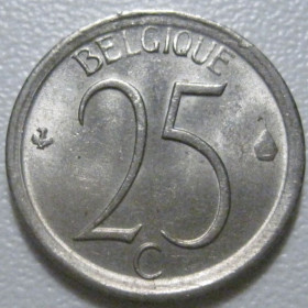 Бельгія Бельгия ^/--/^ Бельгія 25 сантимів 1968 року Belgique 42323 ^_^^^ Бельгия 25 сантимов 1968 года Belgique 42323 - фото фото фото