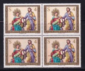 Мистецтво Искусство ^/--/^ Искусство . Австрия 1983 г MNH - квартблок ^_^^^ Австрія 1983 MNH - квартблок - фото фото фото