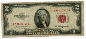 США США ^/--/^ 2 долари США 1953 р. ^_^^^ 2 доллара США 1953 г. - фото фото фото
