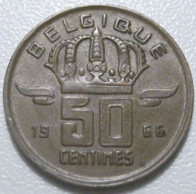 Бельгія Бельгия ^/--/^ Бельгія 50 сантимів 1966 року Belgique 42435 ^_^^^ Бельгия 50 сантимов 1966 года Belgique 42435 - фото фото фото