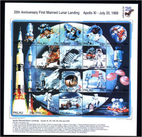 Освоєння космосу Освоение космоса ^/--/^ Космос . Палау 1969 г  MNH - блок ^_^^^ Палау 1969 MNH - блок - фото фото фото