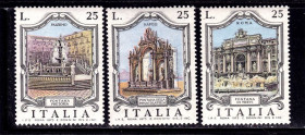 Італія, Ватикан Италия, Ватикан ^/--/^ Италия  1973 г  MNH  -  архитектура , фонтаны ^_^^^ Італія 1973 MNH - архітектура, фонтани - фото фото фото