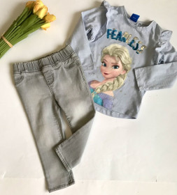 Набори, комплекти Наборы, комплекты ^/--/^ Комплект Frozen. Реглан/Джинси/Лосіни. Котон. 1,5/2 роки. 86/92 см ^_^^^ Комплект Frozen. Реглан/Джинсы/Лосины. Котон. 1,5/2 года. 92 см - фото фото фото