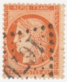 Франція Франция ^/--/^ Франция  1870  г. № 36 гашеная ^_^^^ Франція 1870 р. No 36 гашена - фото фото фото