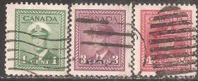 Північна Америка Северная Америка ^/--/^ Канада 1942-43 Sc.249,252,254 гаш. - фото фото фото