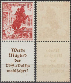 Третій Рейх (-) Третий Рейх (-) ^/--/^ 1938 - Рейх - Зимова допомога - Пейзажі S 253 12 + A Mi.680 + купон ** ^_^^^ 1938 — Рейх — Зимняя помощь — Пейзажи S 253 12 + A Mi.680 + купон ** - фото фото фото