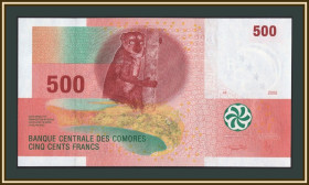 Інші країни Другие страны ^/--/^ Коморские о-ва  (Коморы) 500 франков 2006 P-15  (15 /--/ b) UNC ^_^^^ Коморські о-ви (Комори) 500 франків 2006 P-15 (15 /--/ b) UNC - фото фото фото