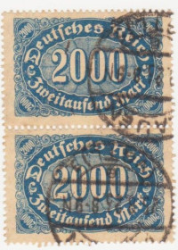 Веймарська республіка Веймарская республика ^/--/^ Германия        ( Рейх) 1922 г. №  236 гашеная пара ^_^^^ Німеччина (Рейх) 1922 р. No 236 гашена пара - фото фото фото