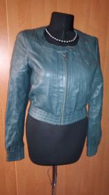 Куртки Куртки ^/--/^ Курточка деми кожзам 44-46 /--/ р.сине-зелёная ^_^^^ Курточка демі шкірзам 44-46 /--/ р.синьо-зелена - фото фото фото