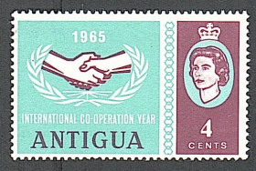 Острівні держави Островные государства ^/--/^ Антигуа  (1965) Британская колония. Год международного сотрудничества ^_^^^ Антигуа (1965) Британська колонія. Рік міжнародного співробітництва - фото фото фото