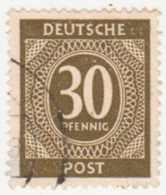 Інше Другое ^/--/^ Германия  ( Союзническая оккупационная зона) 1946 г. №  18 гашеная ^_^^^ Німеччина (Союзницька окупаційна зона) 1946 р. No 18 гашена - фото фото фото