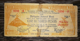 Філіппіни Филиппины ^/--/^ PHILIPPINES Філіппіни Ілоіло 100 песо 1942 окупація Японією. ^_^^^ PHILIPPINES Филиппины Илоило 100 песо 1942 оккупация Японией. - фото фото фото