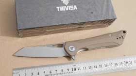 Ножі, мультітули Ножи, мультитулы ^/--/^ TRIVISA Monoceros TY /--/ 25-DG -14, 14 /--/ C /--/ 28 /--/ N Stonewash, G /--/ 10 Grey-Sandy, Flipper, Ceramic Ball Bearing, Outdoor, Tactical, EDC, Liner Lock - фото фото фото