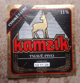 Етикетки Этикетки ^/--/^ Пивные этикетки  Kamzík Tmavé pivo  СЛОВАКИЯ ^_^^^ Пивні етикетки Kamzík Tmavé pivo - фото фото фото