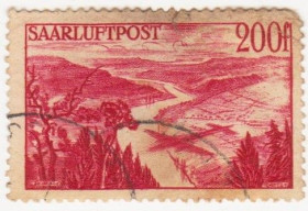 НДР, ФРН ГДР, ФРГ ^/--/^ Германия Саар 1948 г. № 49 гашеная ^_^^^ Німеччина Саар 1948 р. No 49 гашена - фото фото фото
