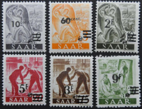 Інше Другое ^/--/^ Германия Саар Надпечатки 1947 ^_^^^ Німеччина Саар Надпечатки 1947 - фото фото фото