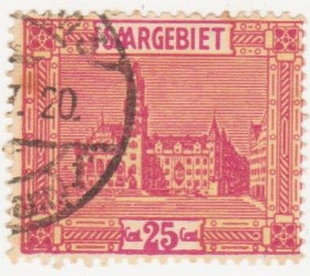 Веймарська республіка Веймарская республика ^/--/^ Германия       ( Саар)   1922  г. № 88 гашеная ^_^^^ Німеччина ( Саар) 1922 р. No 88 гашена - фото фото фото