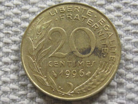 Франція Франция ^/--/^ Франция 20 сантимов 1996 года 3726 ^_^^^ Франція 20 сантимів 1996 3726 - фото фото фото