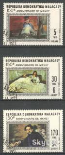 Мистецтво Искусство ^/--/^ Мадагаскар 1982 искусство живопись Мане Mi 903-905 ^_^^^ Мадагаскар 1982 мистецтво живопис Мане Mi 903-905 - фото фото фото