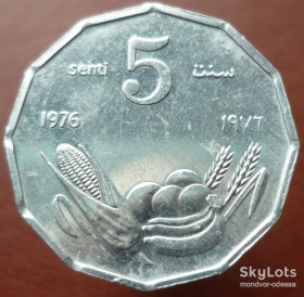 Сомалі Сомали ^/--/^ Сомали 5 центов 1976 состояние 2 ^_^^^ Сомалі 5 центів 1976 стан 2 - фото фото фото
