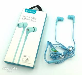Навушники Наушники ^/--/^ Гарнитура / Наушники с микрофоном Celebrat D /--/ 3 Heavy Bass Earphones Blue ^_^^^ Навушники з мікрофоном Celebrat D /--/ 3 Heavy Bass Earphones Blue - фото фото фото