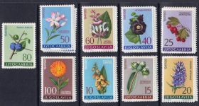 Балканський півострів Балканский полуостров ^/--/^ EU Югославия  1961 г   MNH - флора ^_^^^ EU Югославія 1961 р MNH - флора - фото фото фото